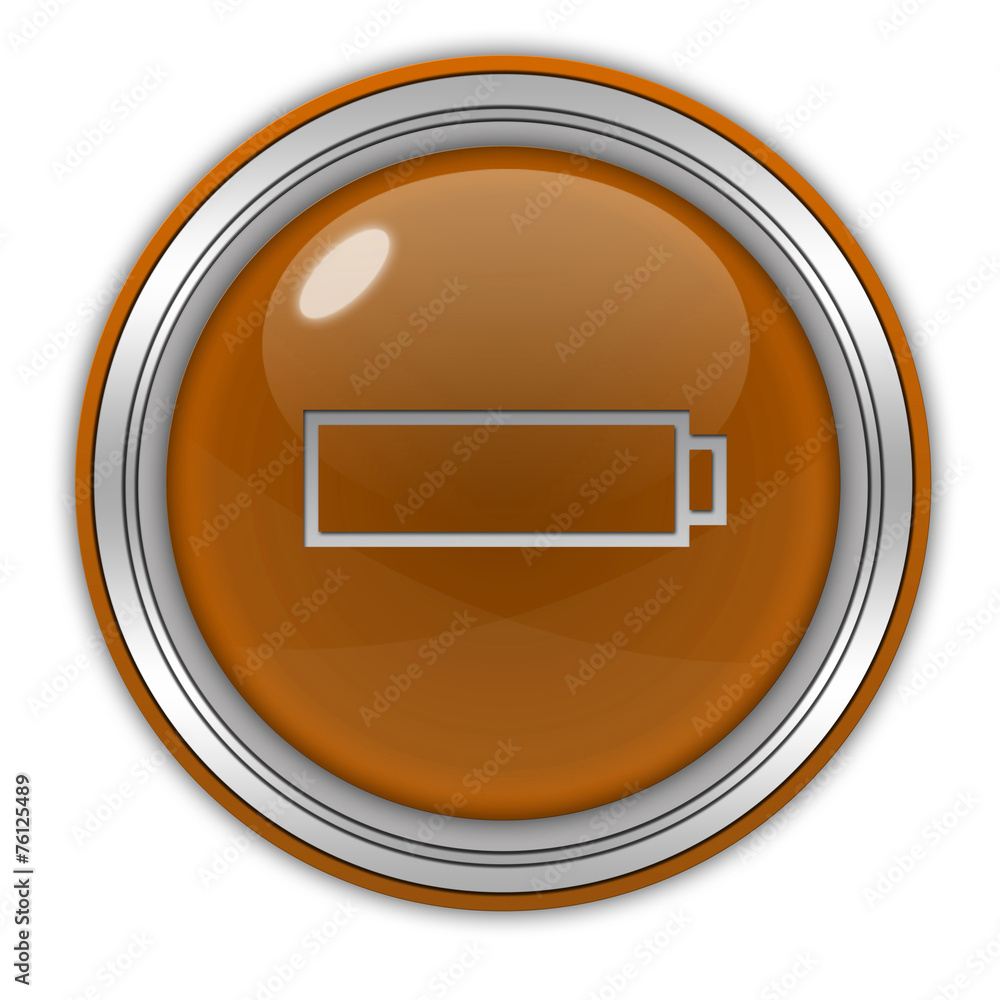 battery circular icon on white background
