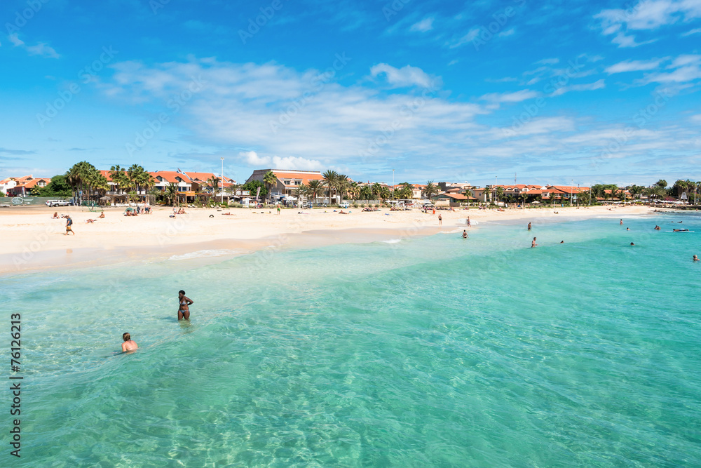 Naklejka premium Plaża Santa Maria w Sal Cape Verde - Cabo Verde