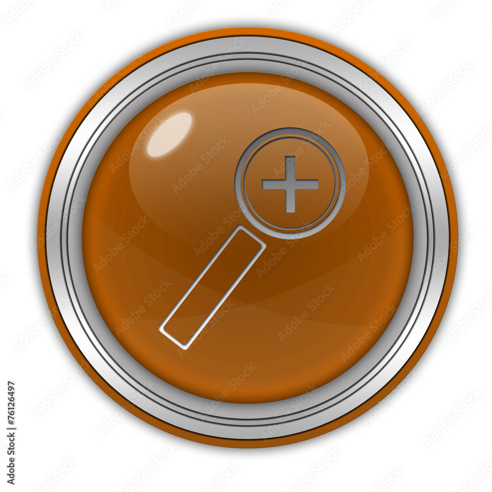 Zoom in circular icon on white background Zoom in circular icon on white background