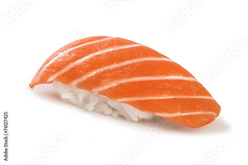 Salmon sushi on a White background