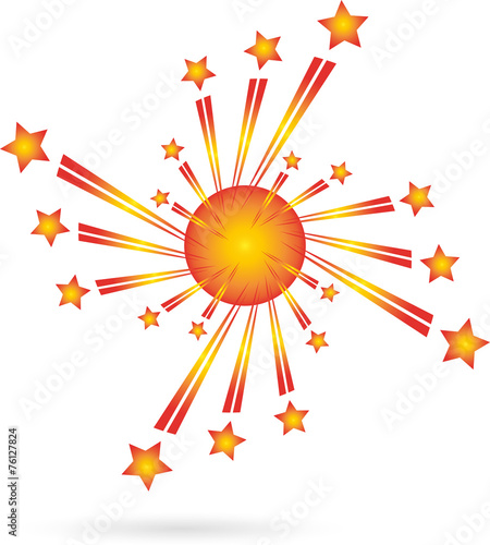 Feuerwerk, Raketen, Explosion, Vorlage, Logo