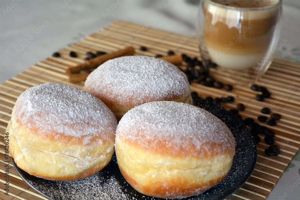 Cup Of Coffee And Sweet Donut Cup Of Coffee And Sweet Donut