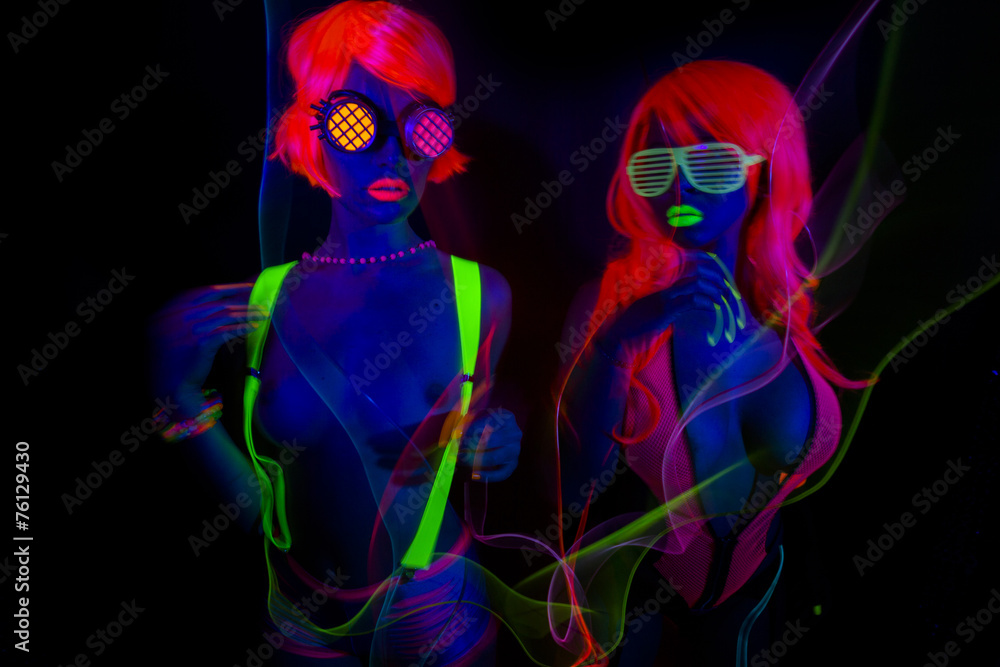 two sexy neon uv glow dancers two sexy neon uv glow dancers