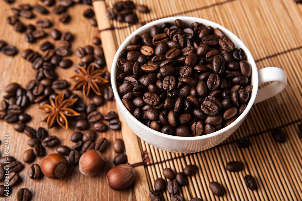 Still-life with a cup of coffee beans Still-life with a cup of coffee beans