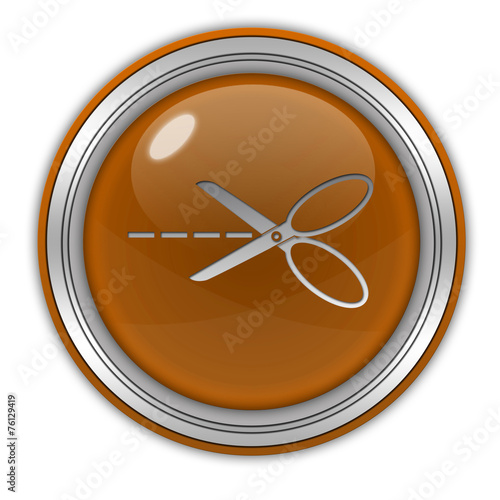 Scissors circular icon on white background