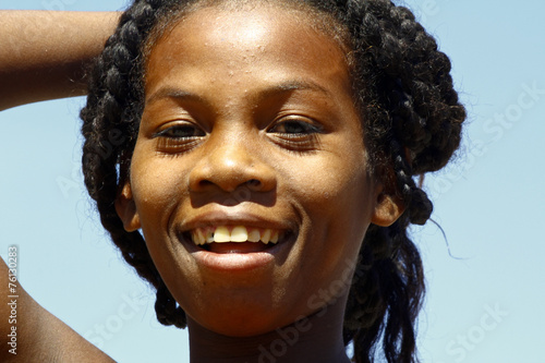 Happy attractive african girl, Madagascar