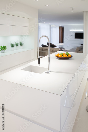 Kitchen island inside elegant house