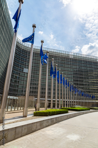 European flags  in Brussels photo