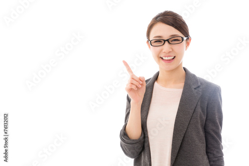 asian businesswoman on white background