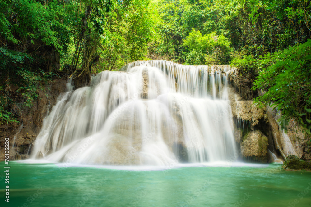 Deep forest Waterfall in Kanchanaburi,Thailand