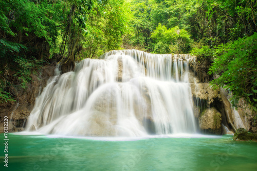 Deep forest Waterfall in Kanchanaburi,Thailand