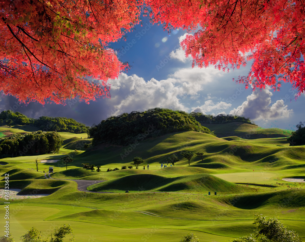 Obraz premium Image of the sacred mountain of Fuji in the background of blue s