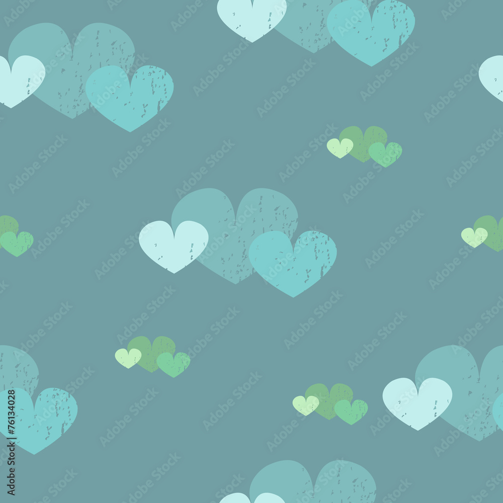 Cute pattern with textured hearts