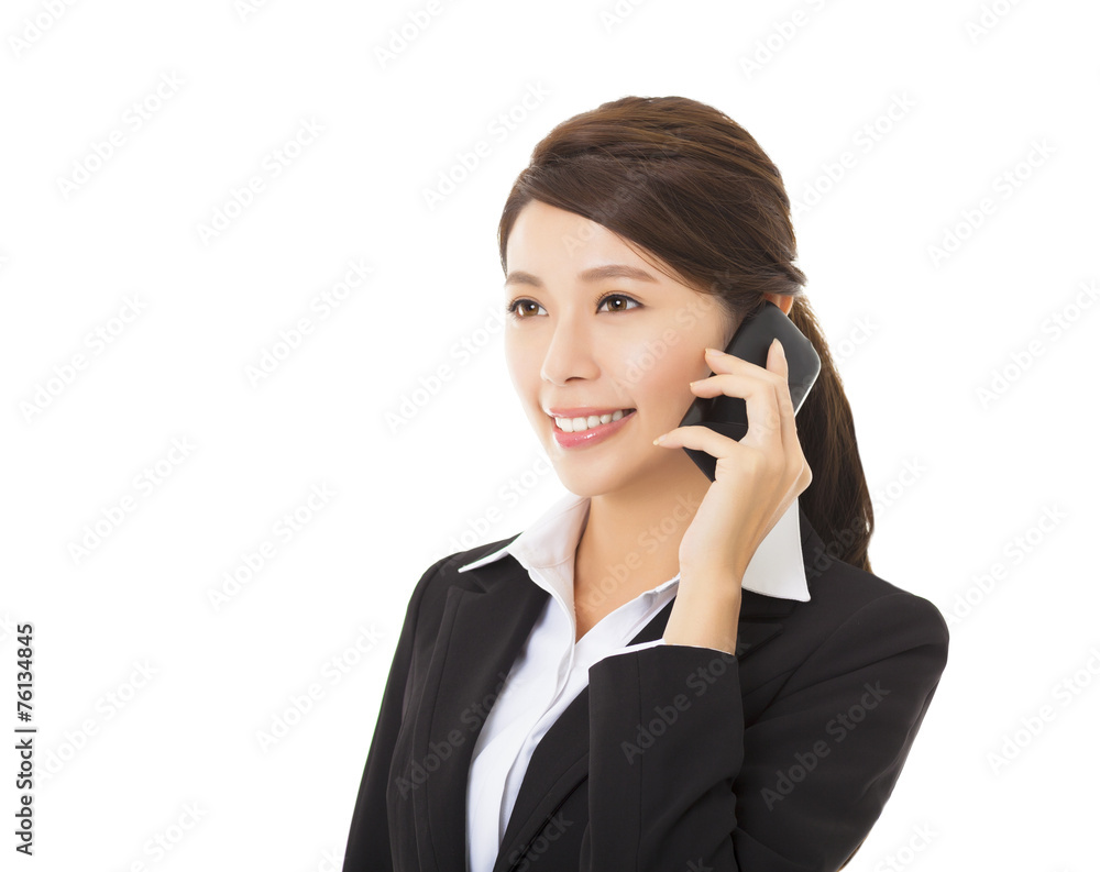 happy businesswoman talking on the mobile phone happy businesswoman talking on the mobile phone