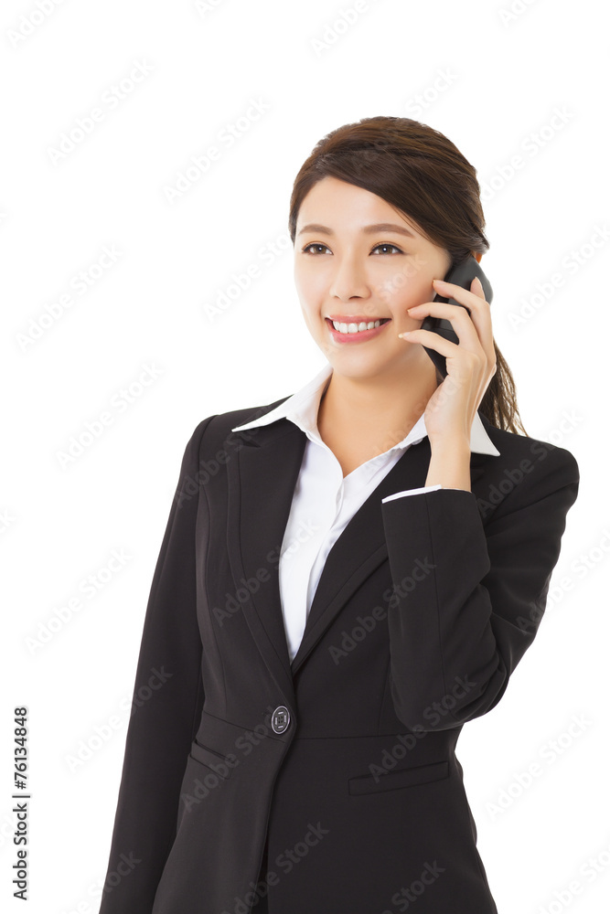happy businesswoman talking on the mobile phone happy businesswoman talking on the mobile phone