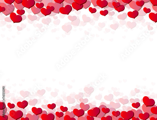 Valentines Day card with scattered hearts
