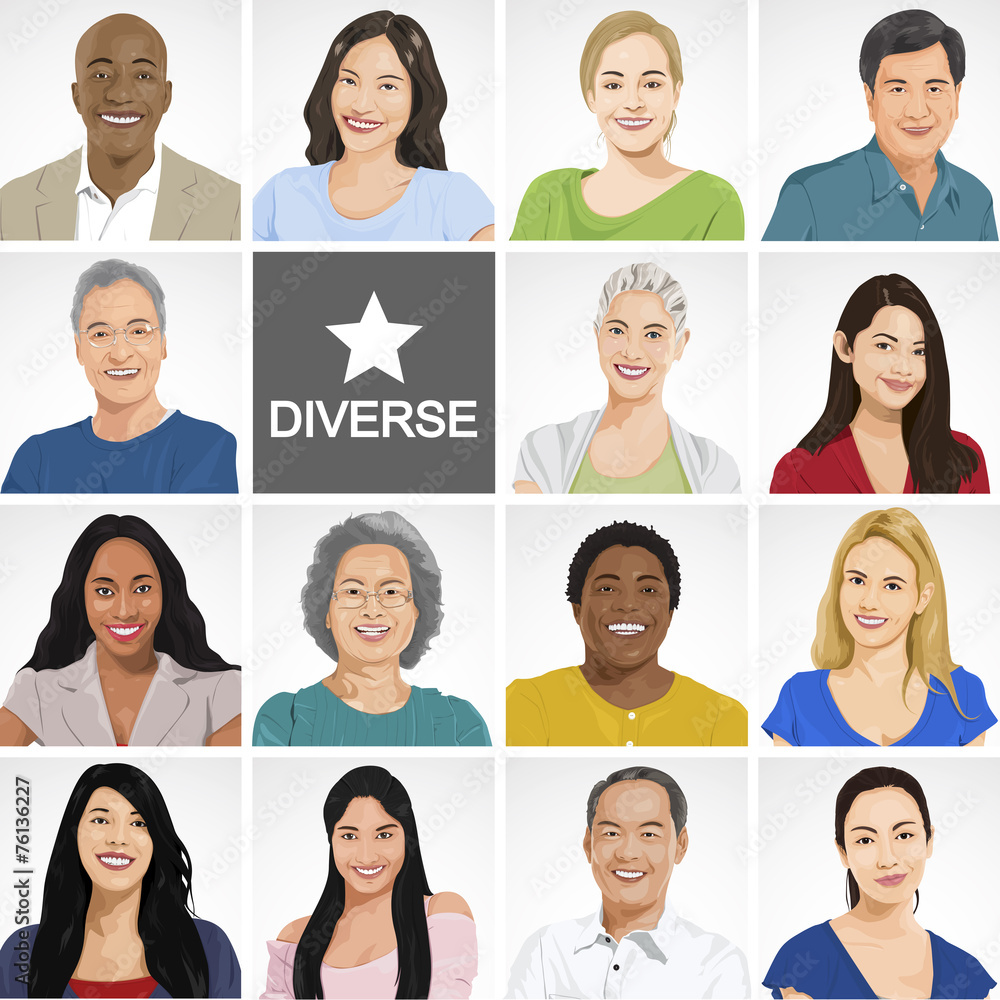 Diverse People on White Background Diverse People on White Background