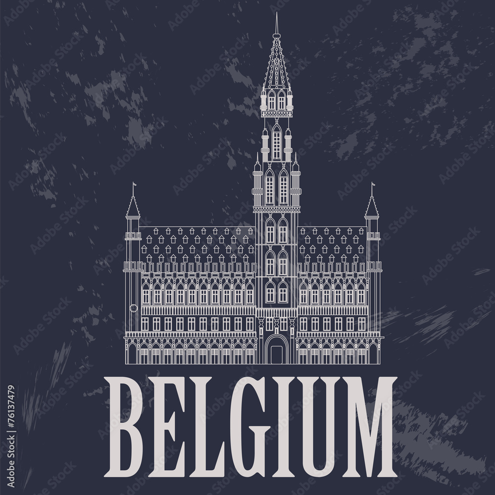 Obraz premium Belgium landmarks. Retro styled image