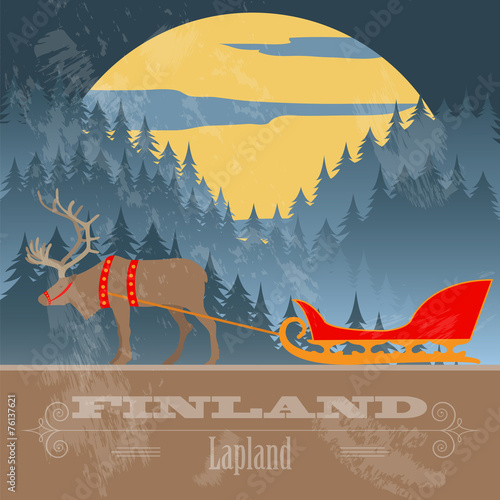 Finland landmarks. Retro styled image