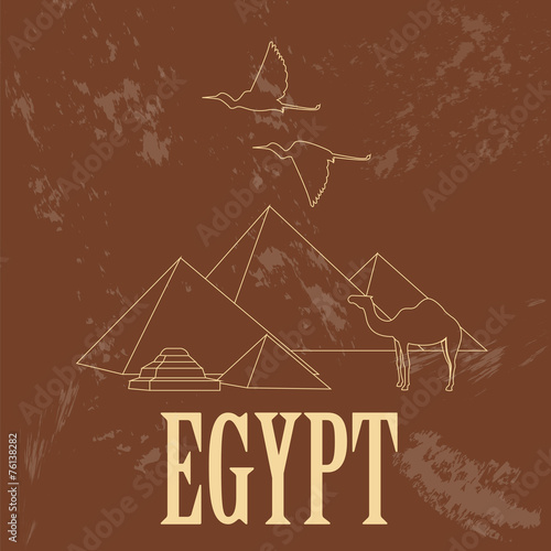Egypt  landmarks. Retro styled image.