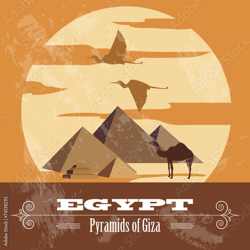 Egypt  landmarks. Retro styled image.