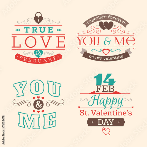 Valentine s day set of label  badges  stamp and design elements