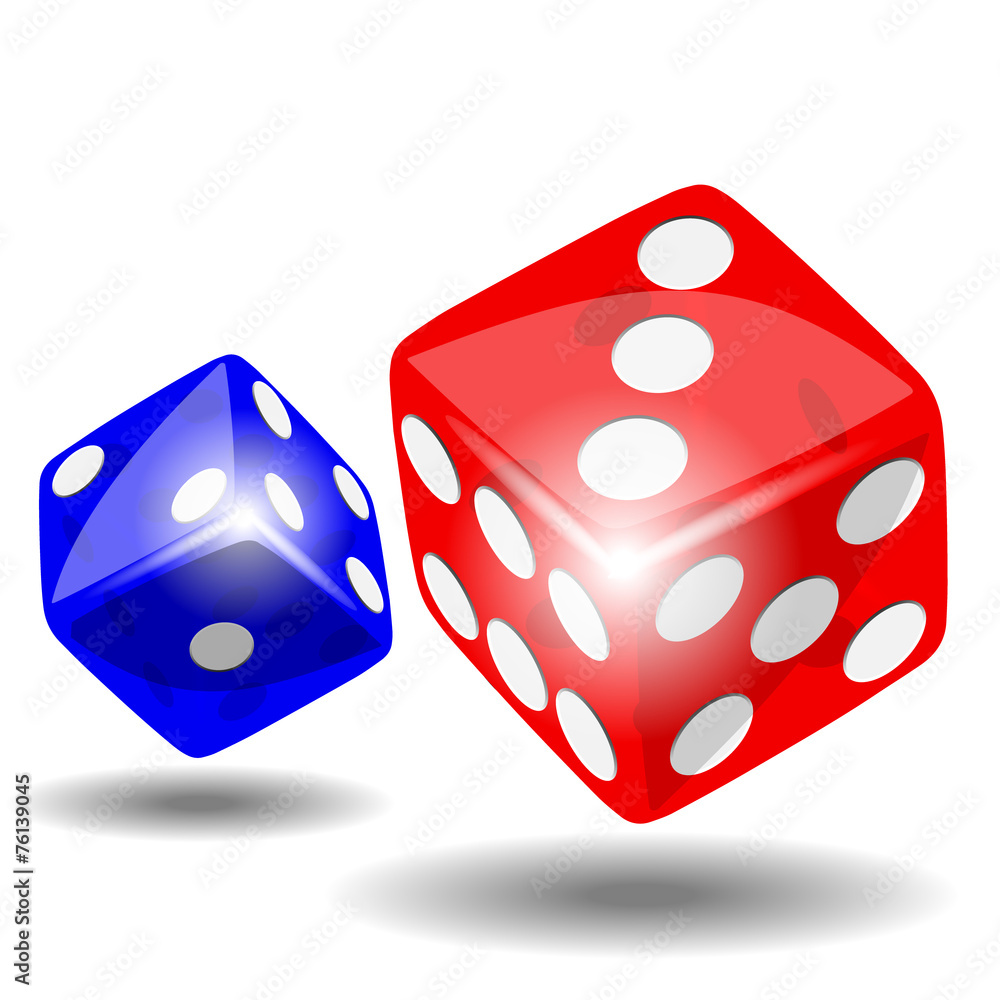 Red and blue dice Stock Vector | Adobe Stock