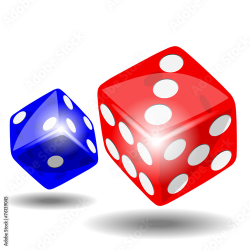 Red and blue dice