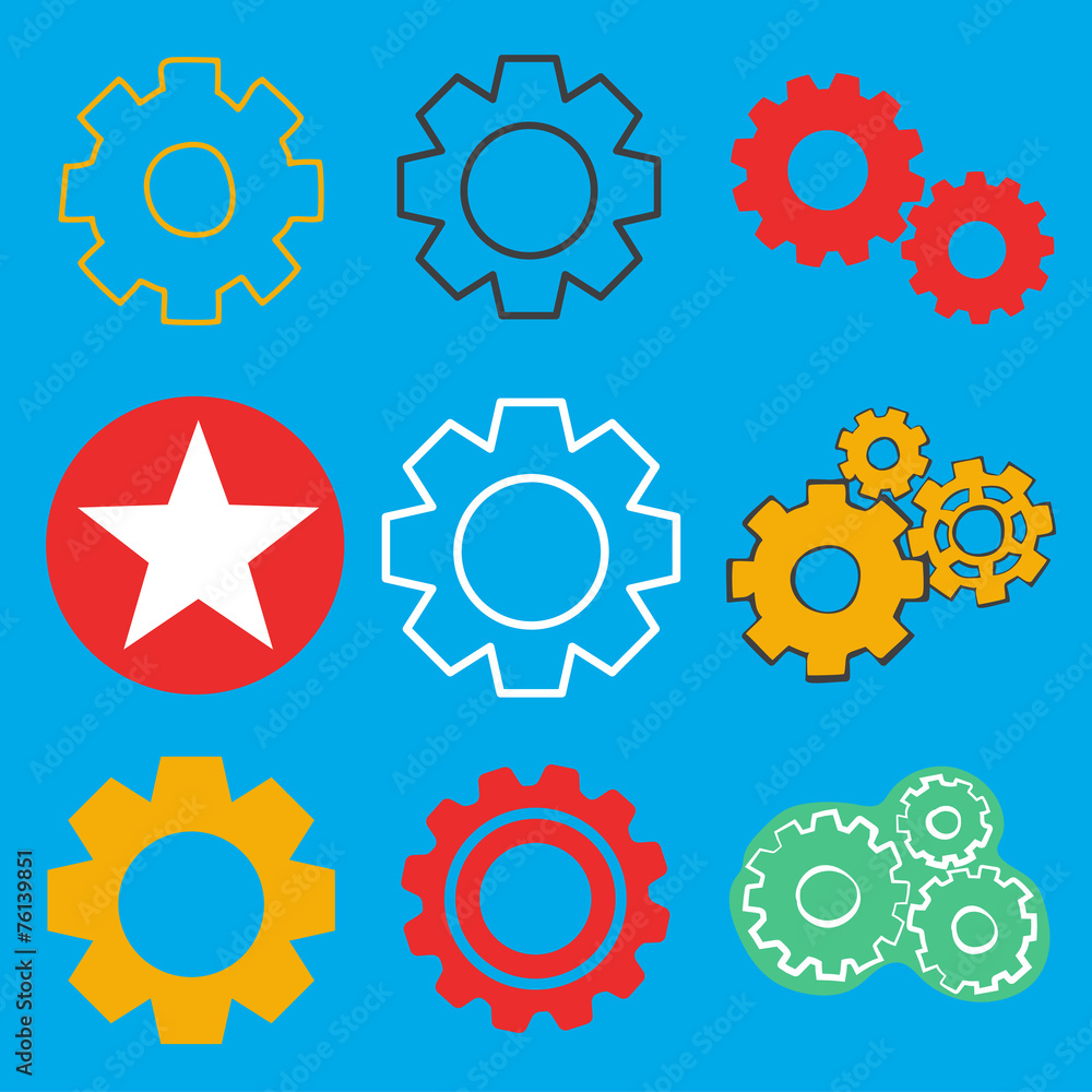 Vector of Flat Design Setting Setup Gear Icon Concept Vector of Flat Design Setting Setup Gear Icon Concept