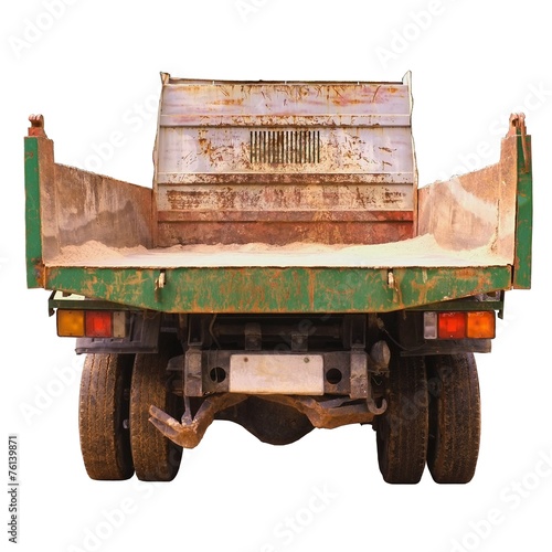 Back of a truck isolated on white