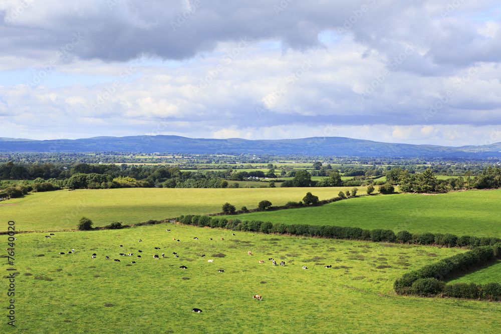 Beautiful summer landscape. View from the Rock of Cashel.