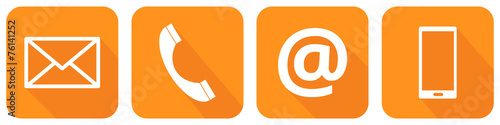 Orangene Kontakt Icons