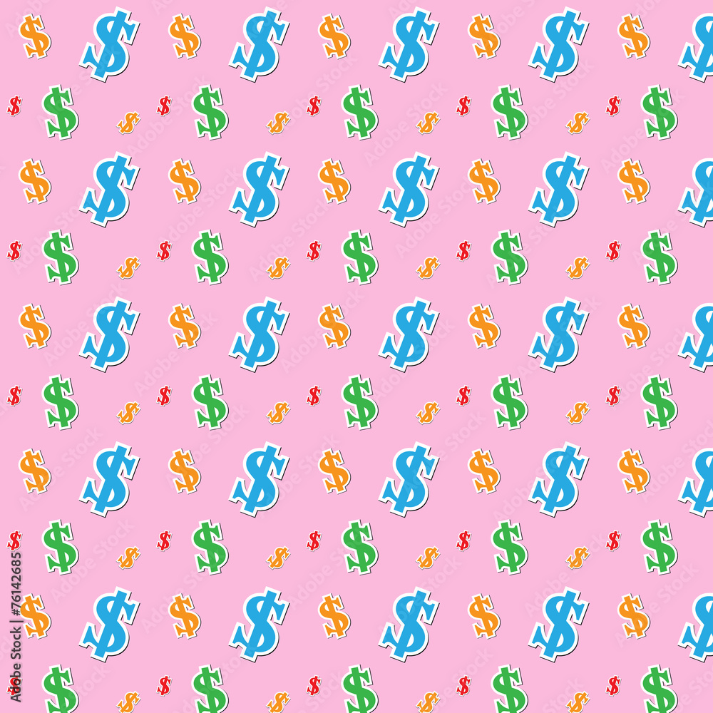 Seamless pattern of the Money dollar icon Seamless pattern of the Money dollar icon