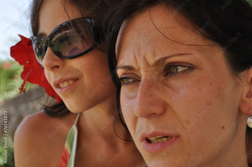 Mother and daughter. Vacation in the tropics. Tunisia