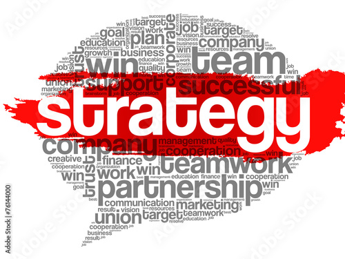 Strategy Think Bubble Words Cloud, business vector concept