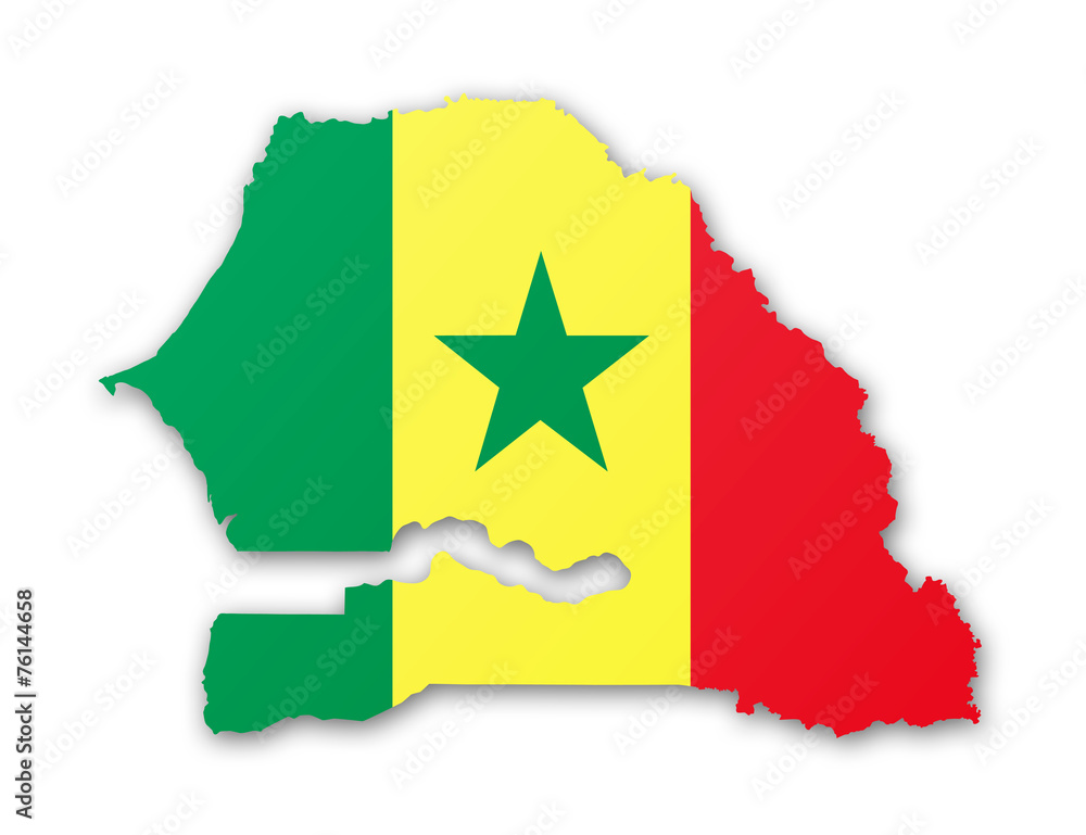 Carte et drapeau du Sénégal Stock Illustration
