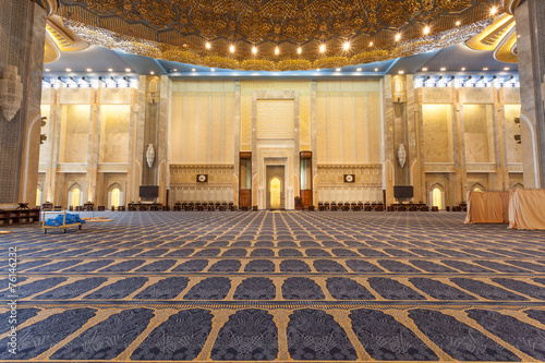 Main prayer hall inside of the Grand Mosque in Kuwait
