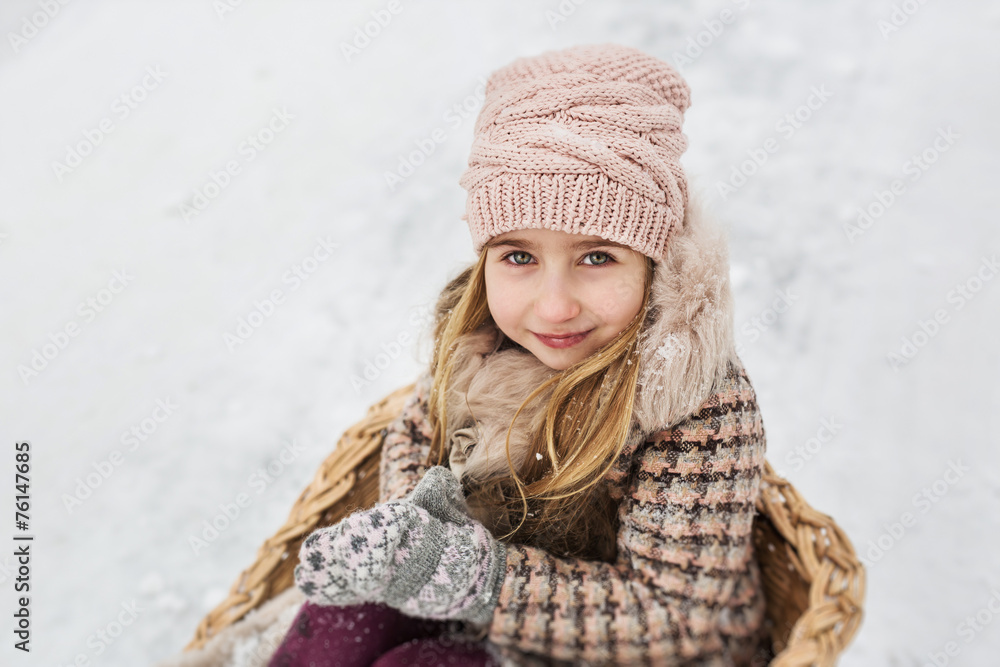 Portrait of a pretty girl in a Sledge Portrait of a pretty girl in a Sledge