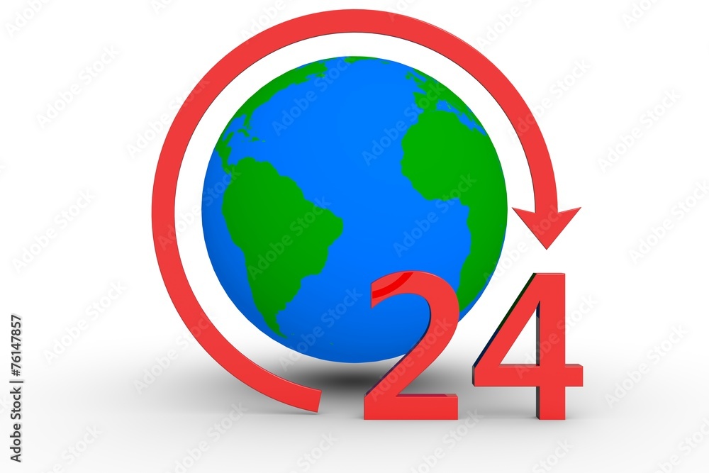 Fototapeta premium around the clock around the globe