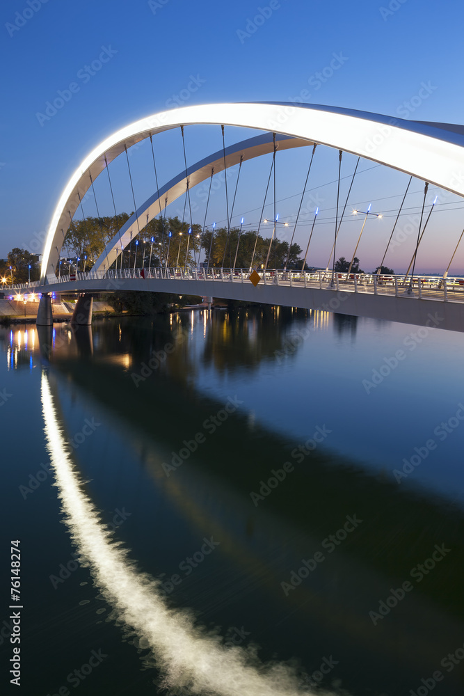 Vertical view of Lyon city near confluence district