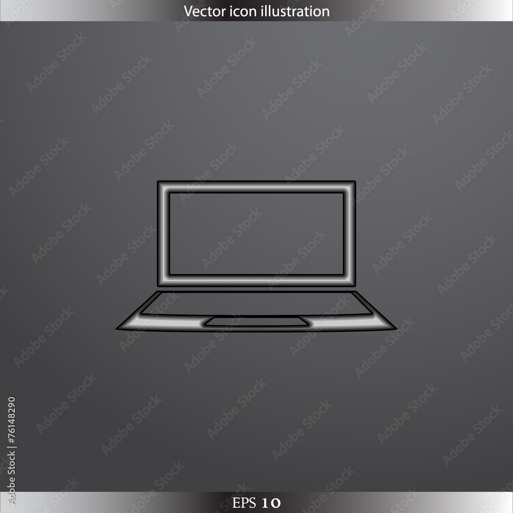 Vector laptop web icon Vector laptop web icon