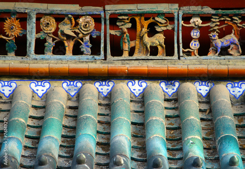 Traditional chinese tile roof background