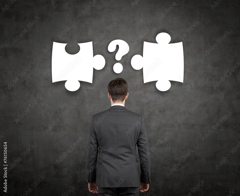 businessman with puzzle businessman with puzzle