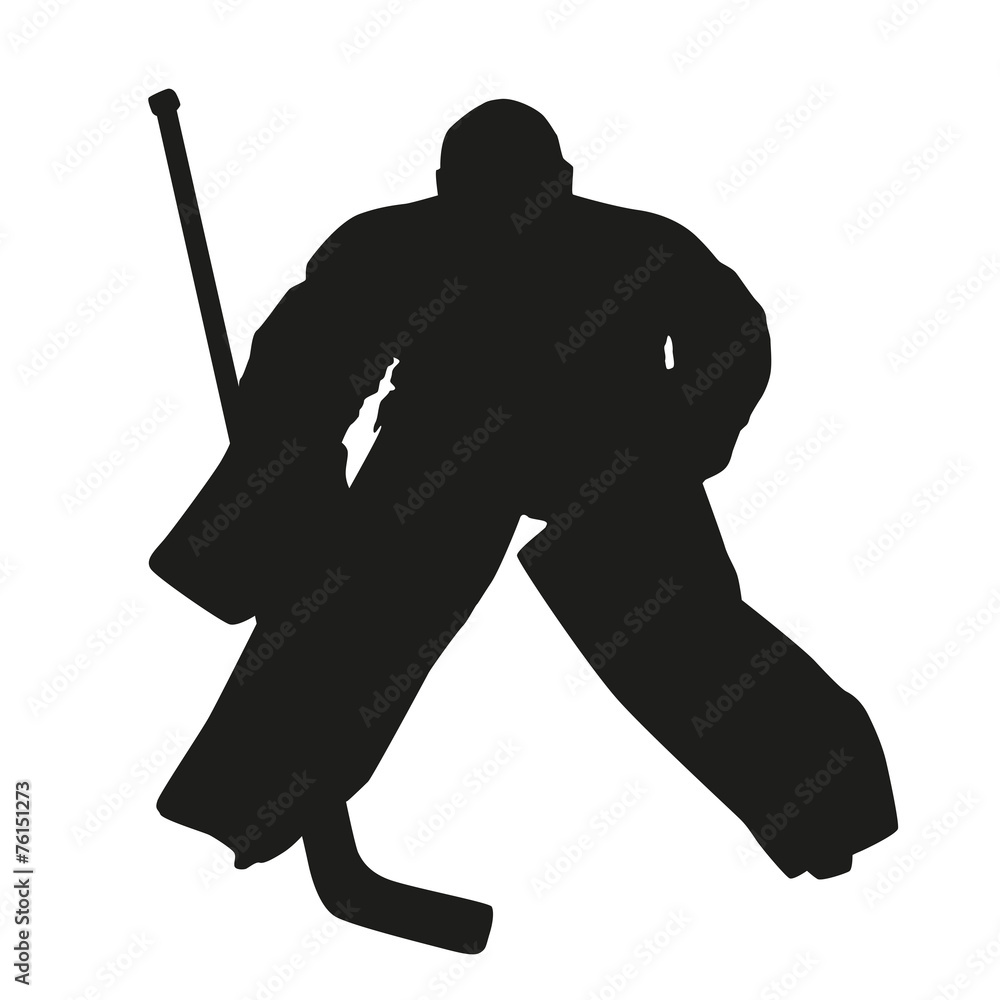 Naklejka premium Hockey goalie. Vector silhouette