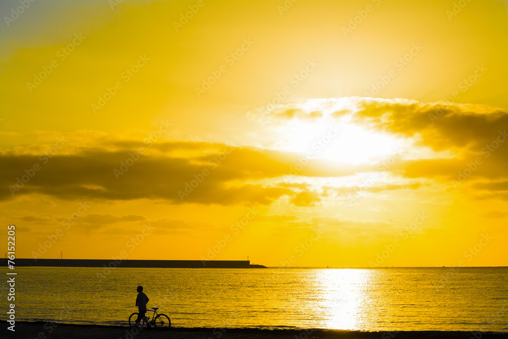 bicycle at sunset bicycle at sunset