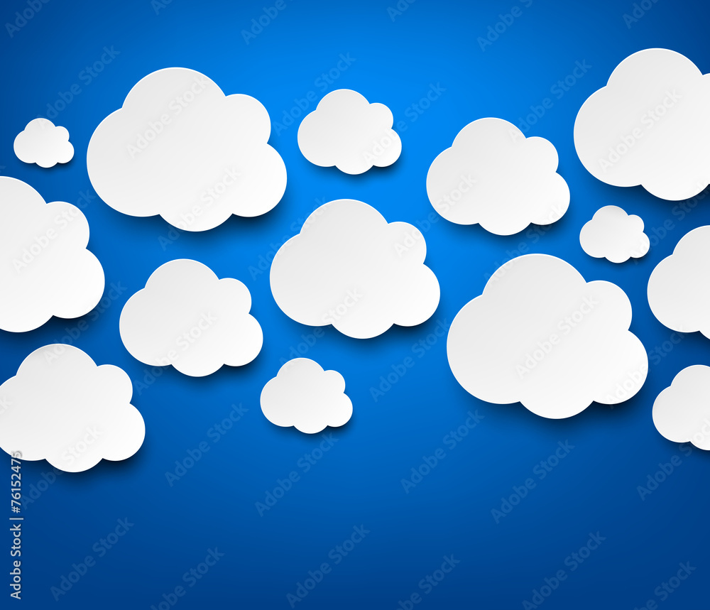 Paper white clouds on blue. Paper white clouds on blue.