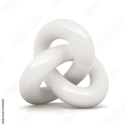 White infinity knot isolated on white background