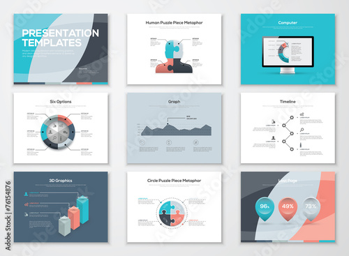 Business presentation templates and infographic vector elements