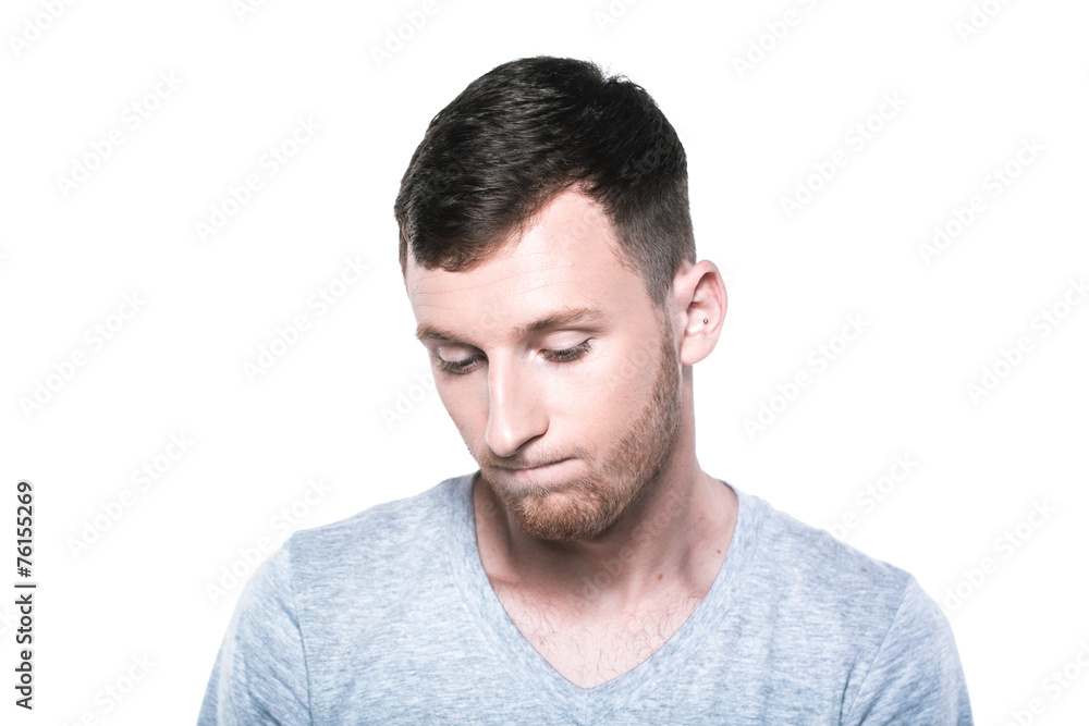 Sad and unhappy young man Sad and unhappy young man