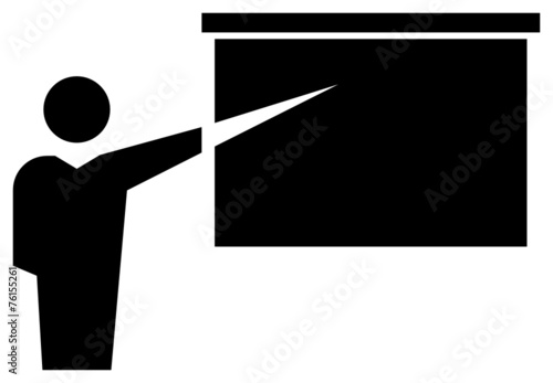 Man reporting at presentation icon